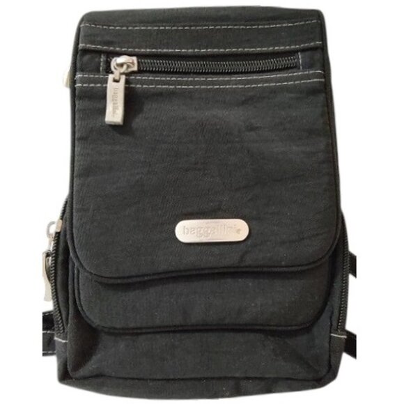 Baggallini Bon Voyage Crossbody Bag Black Nylon Travel Utility - Picture 1 of 10